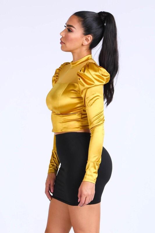 ABSOLUTE SATIN TOP - MUSTARD - TRESLUSH