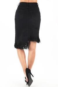 a woman in a black dress jumping in the air 