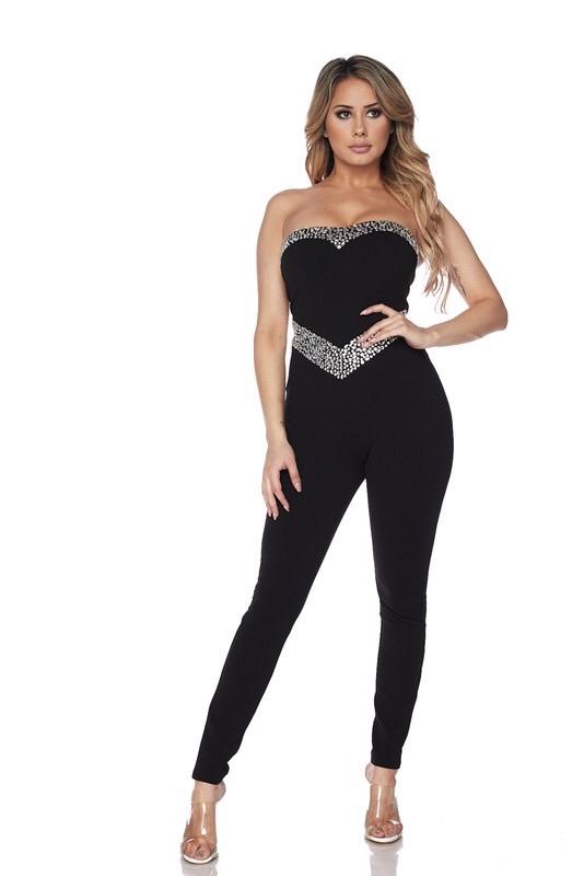 JUST A CUTIE JUMPSUIT- BLACK - TRESLUSH