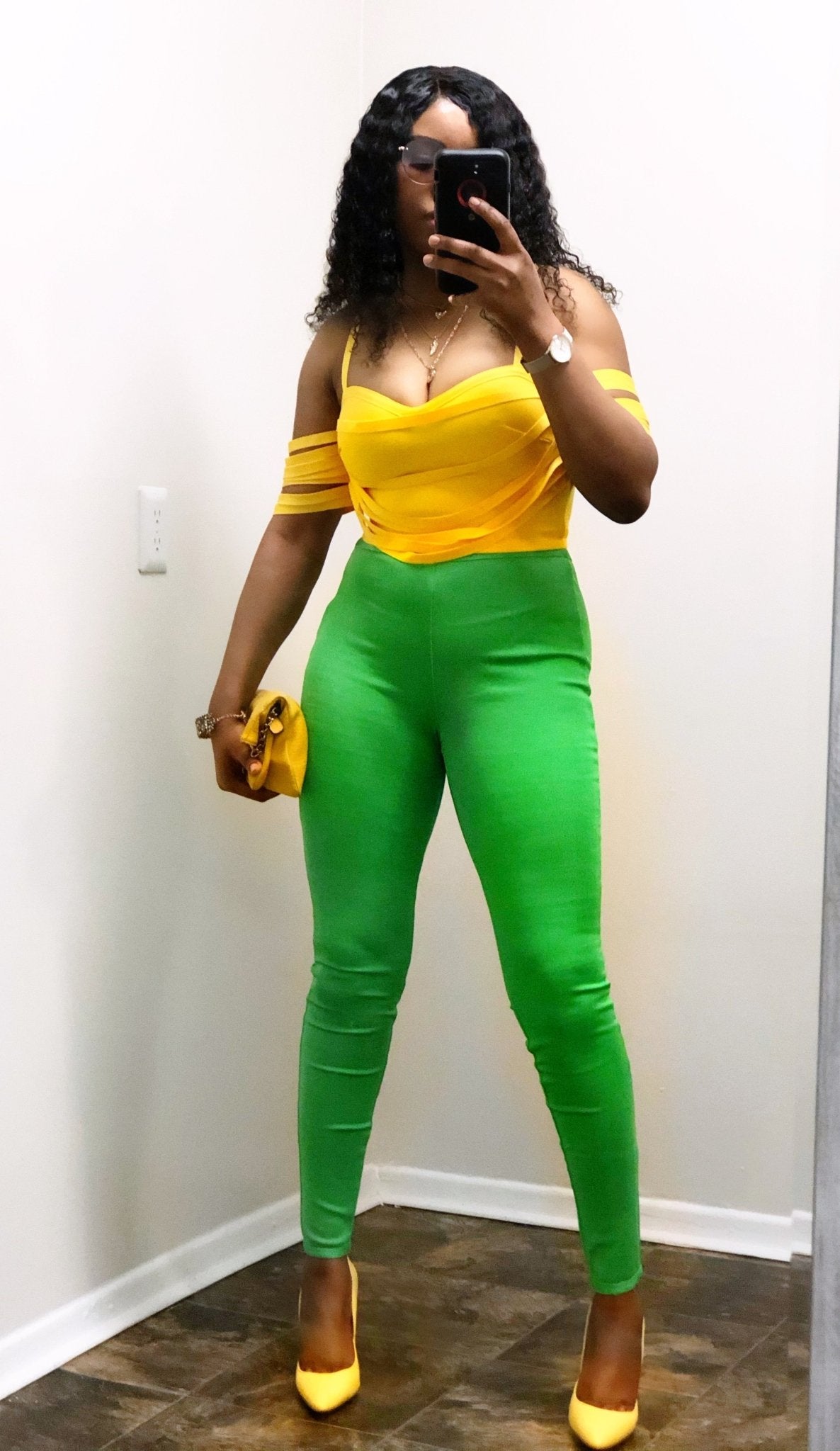 LISHA BANDAGE TOP - YELLOW - TRESLUSH