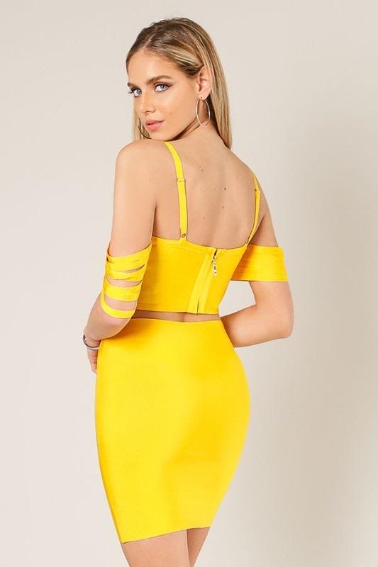 LISHA BANDAGE TOP - YELLOW - TRESLUSH