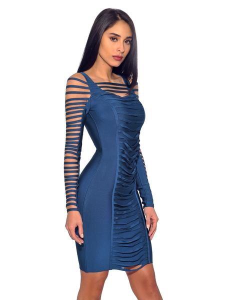 LONI CUT OUT SLEEVES BANDAGE DRESS - TRESLUSH