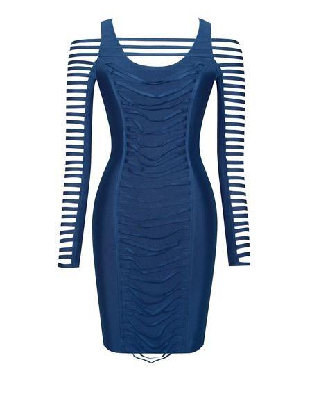 LONI CUT OUT SLEEVES BANDAGE DRESS - TRESLUSH