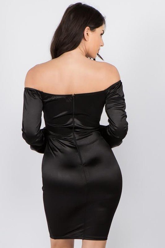 OFF SHOULDER BODYCON DRESS - TRESLUSH