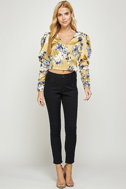 Printed Long Sleeve Top - Off White - TRESLUSH