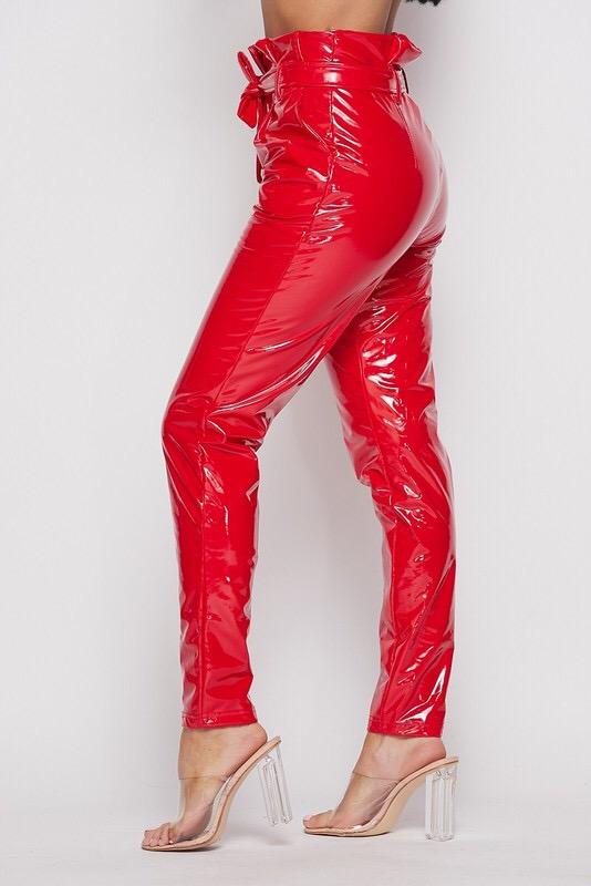 RYANNE PVC PANT - RED - TRESLUSH