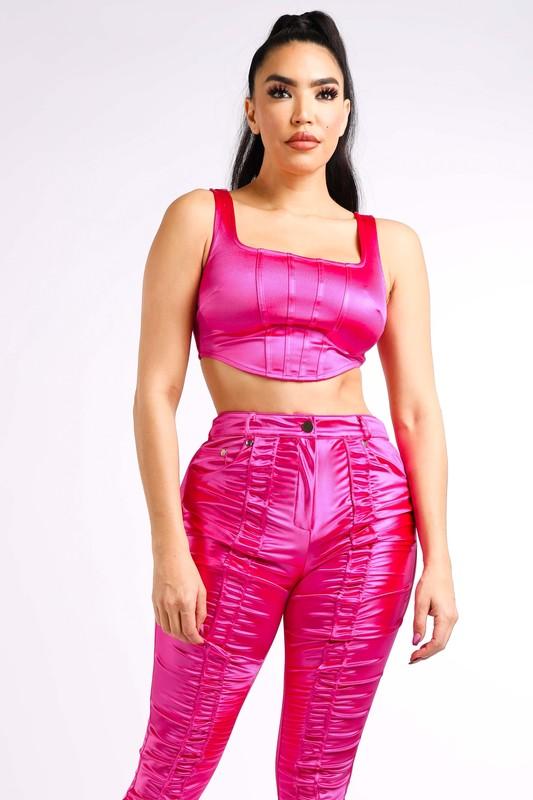 SHIRRING PANTS - PINK - TRESLUSH