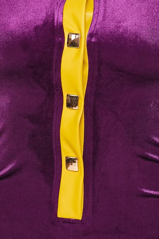 Velvet Color Block Jumpsuit- Purple - TRESLUSH