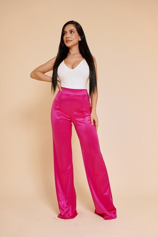 VIVIANNE SATIN PANT - Fuchsia - TRESLUSH