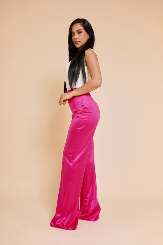 VIVIANNE SATIN PANT - Fuchsia - TRESLUSH